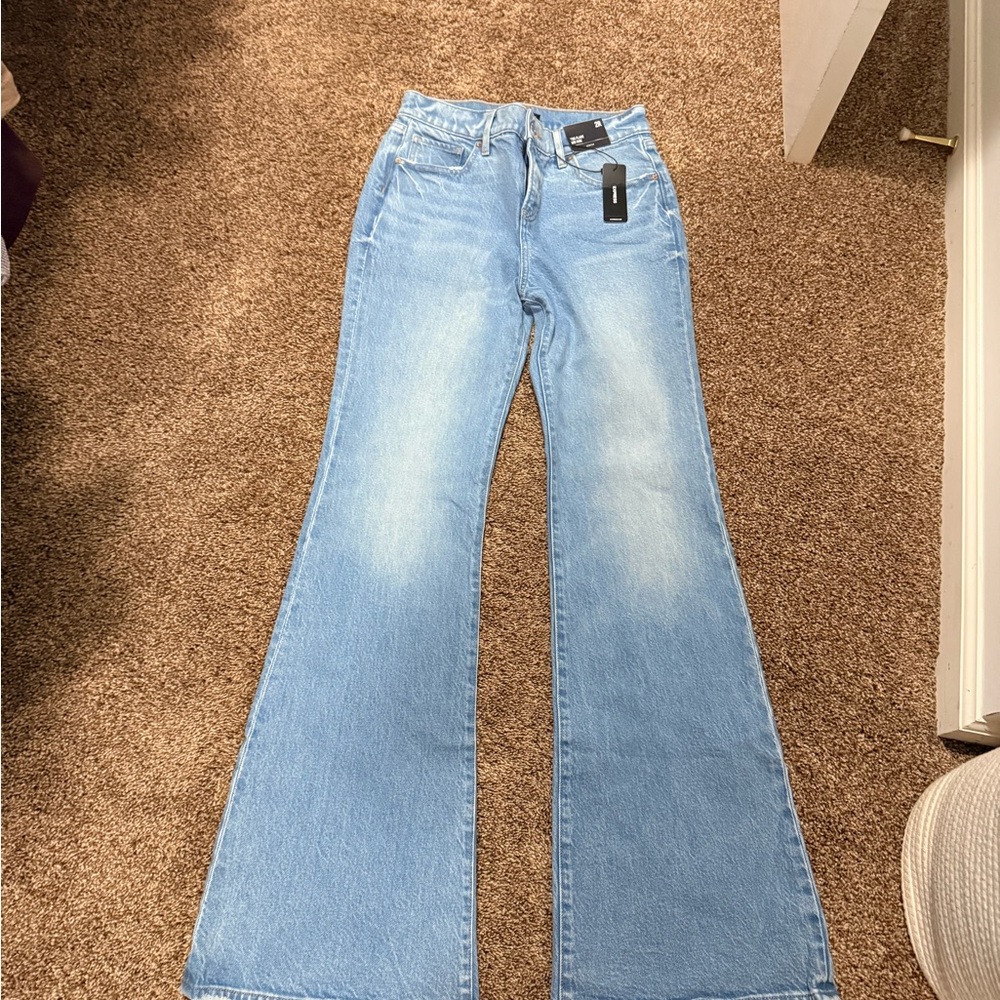 Express Light Blue Wide Leg Jeans